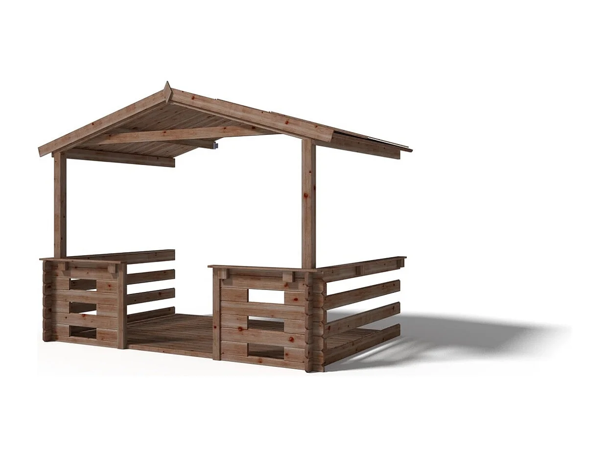 Tettoia di terazzo in legno - 3x2m - impregnata - colore marrone - DOM146 - ALTANKA