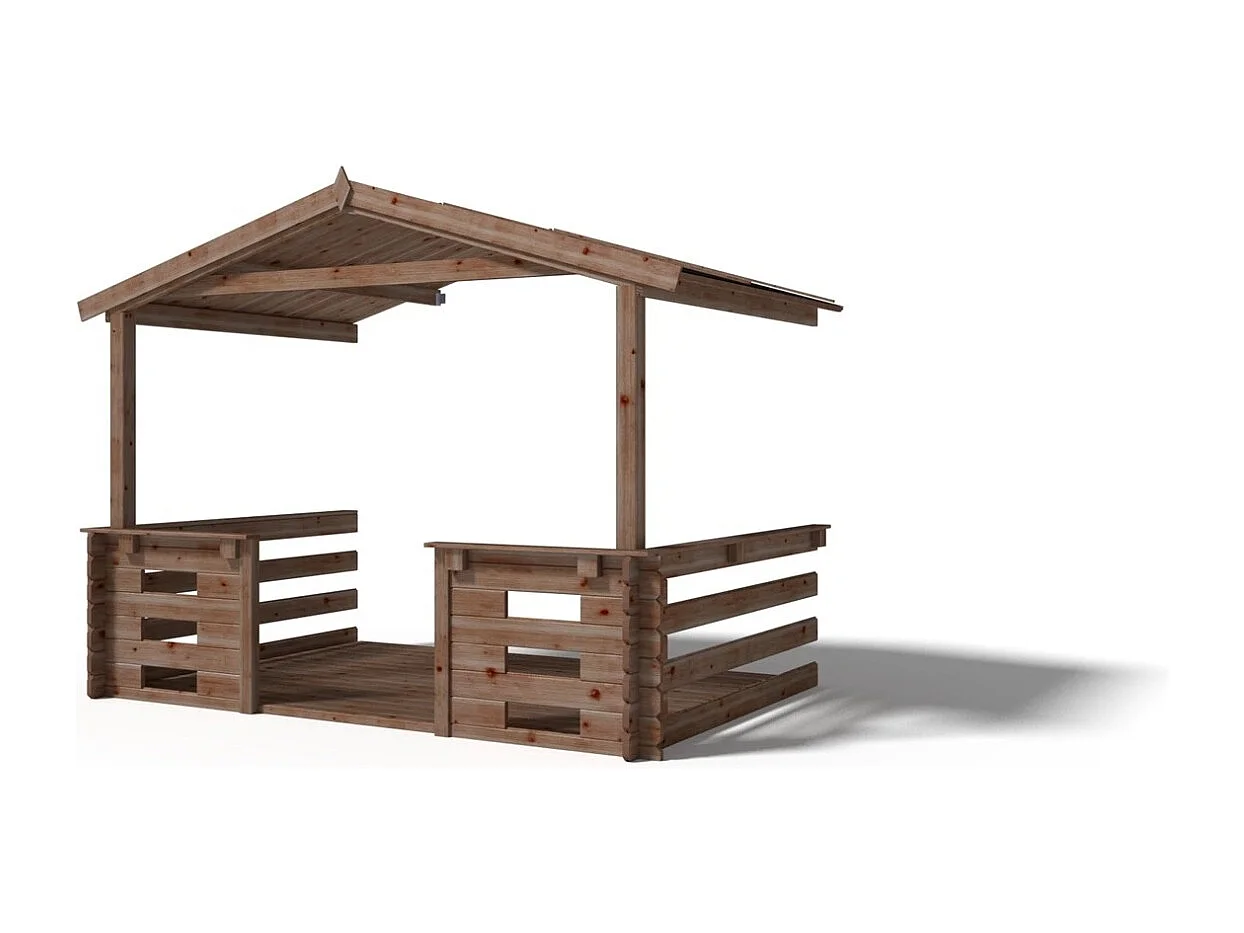 Tettoia di terazzo in legno - 3x2m - impregnata - colore marrone - DOM146 - ALTANKA