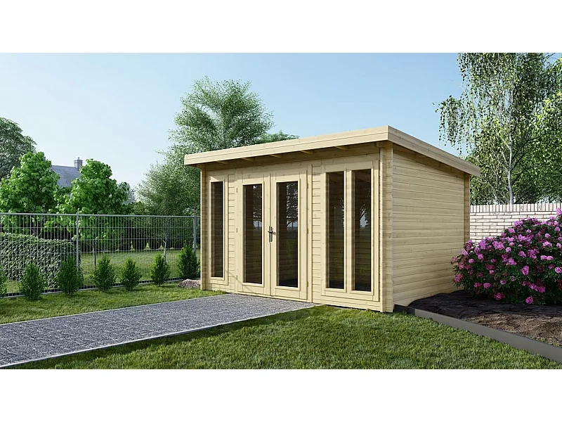 Casetta da giardino in legno - 16.00m2 - 4.00x4.00m - 34mm - colore: naturale - DOM653 - ALTANKA