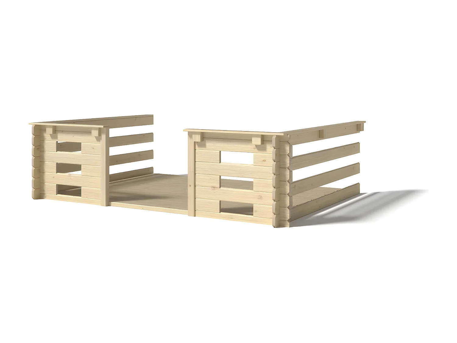 Casetta da giardino in legno con veranda e tettoia - 16.5m2 - 3x2.5m - 28mm - colore: naturale - DOM469+DOM394+DOM395+POD04 - ALTANKA