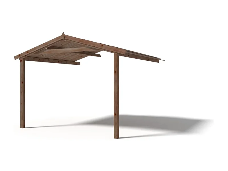 Tettoia di terazzo in legno - 3.00x3.00m - impregnata - colore marrone - DOM539 - ALTANKA