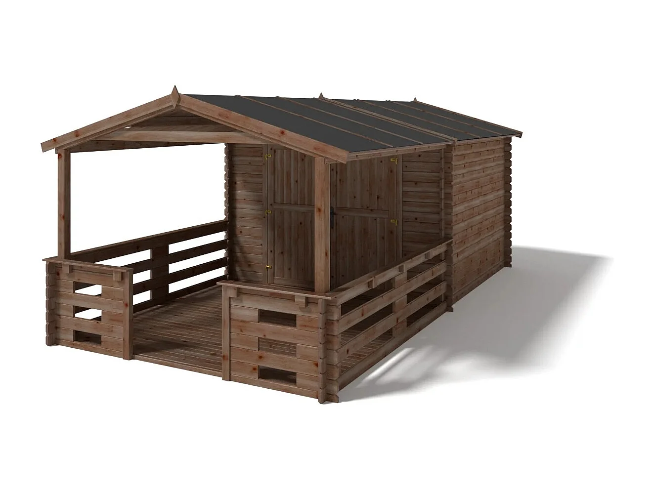 Tettoia di terazzo in legno - 3.00x3.00m - impregnata - colore marrone - DOM539 - ALTANKA