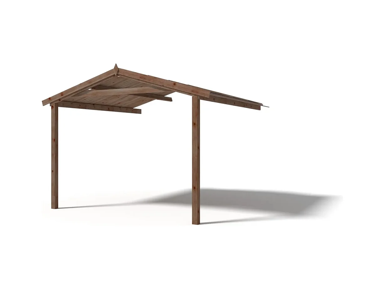 Avant-toit en bois 3x3m pour le chalet de jardin 3m, traité, marron - DOM539 - ALTANKA