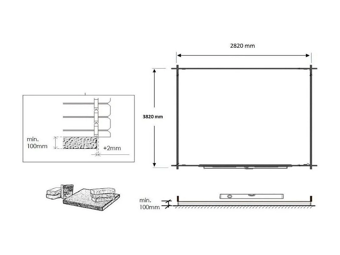 Casetta da giardino in legno - 12m2 - 3x4m - 28mm - colore: naturale - DOM661 - ALTANKA