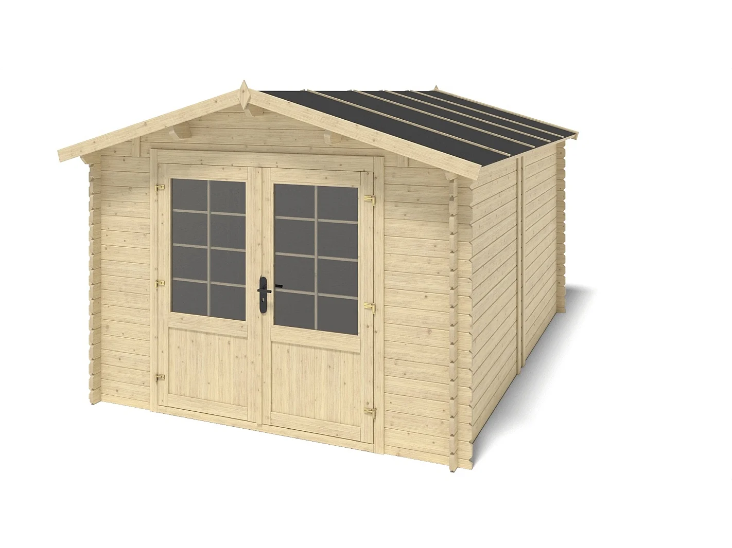 Abri de jardin en bois - 12m2 - 3x4m - Ep. 28mm - Couleur: naturel - DOM661 - ALTANKA