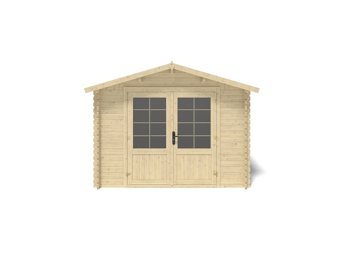 Abri de jardin en bois - 12m2 - 3x4m - Ep. 28mm - Couleur: naturel - DOM661 - ALTANKA