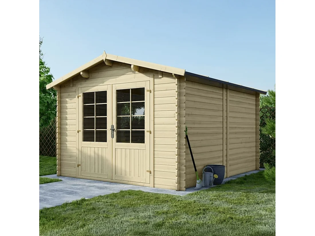 Casetta da giardino in legno - 12m2 - 3x4m - 28mm - colore: naturale - DOM661 - ALTANKA