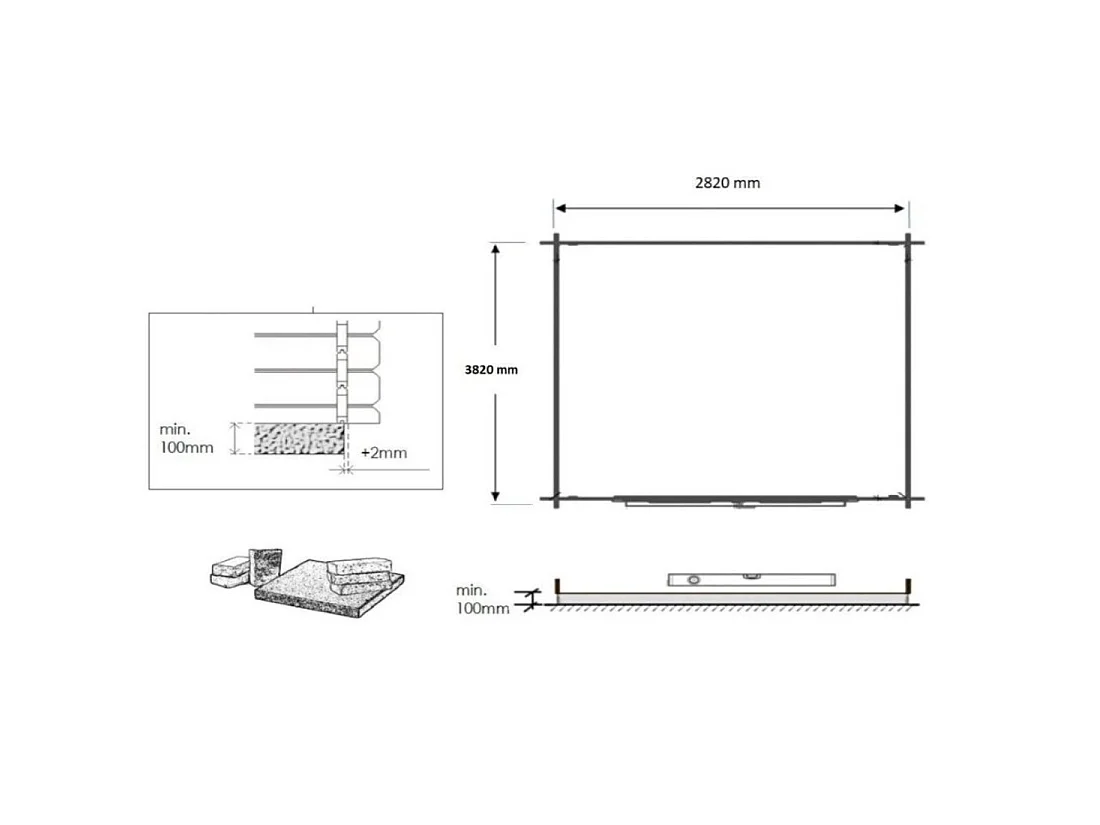 Casetta da giardino in legno - 12m2 - 3x4m - 28mm - colore: naturale - DOM661 - ALTANKA