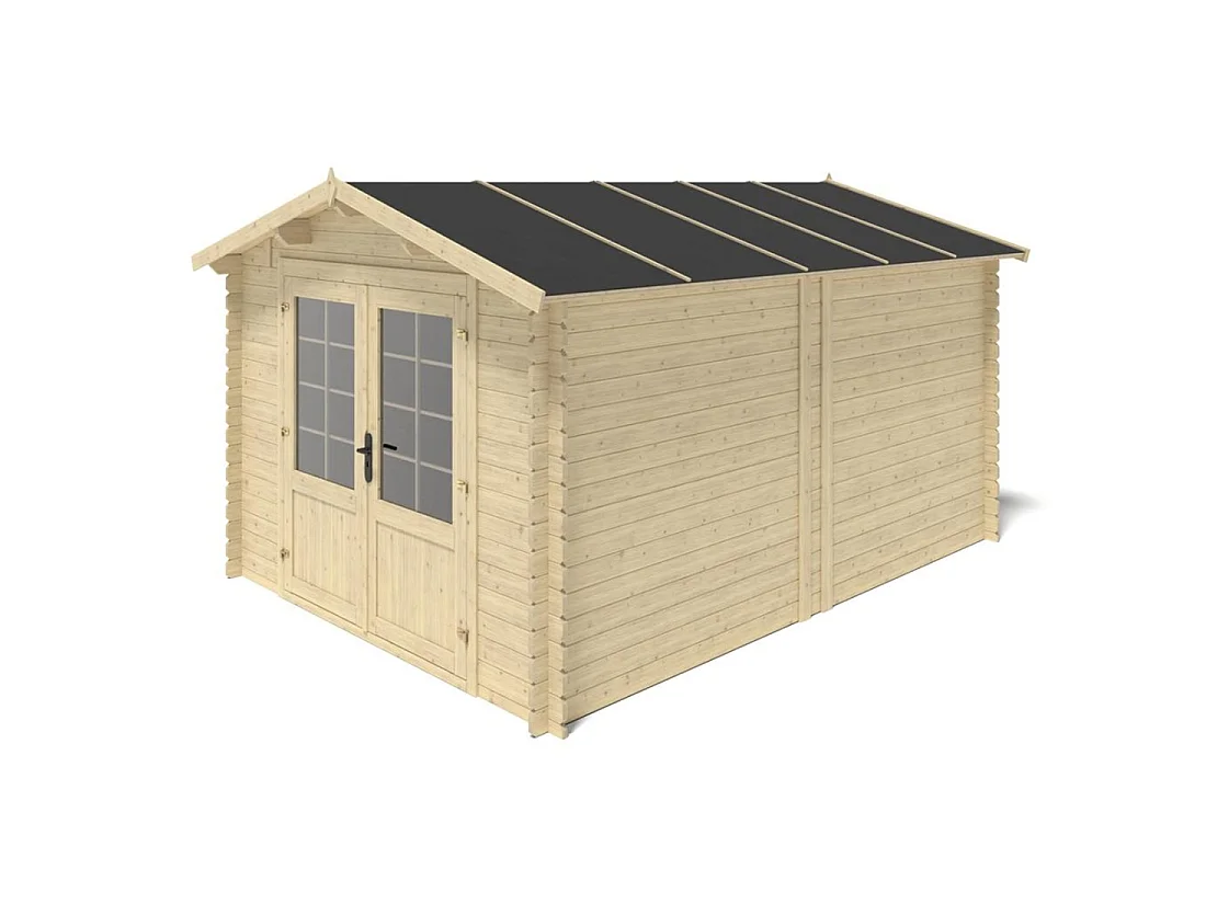 Casetta da giardino in legno - 12m2 - 3x4m - 28mm - colore: naturale - DOM661 - ALTANKA