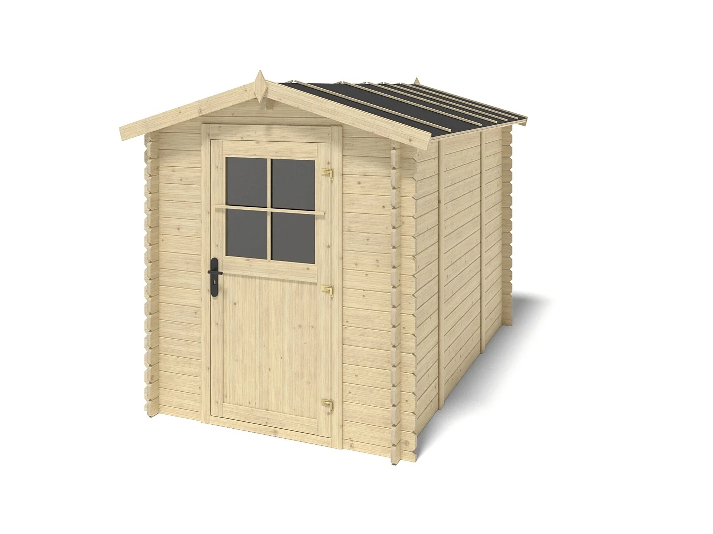 Abri de jardin en bois - 5.7m2 - 1.9x3m - Ep. 28mm - Couleur: naturel - DOM662 - ALTANKA