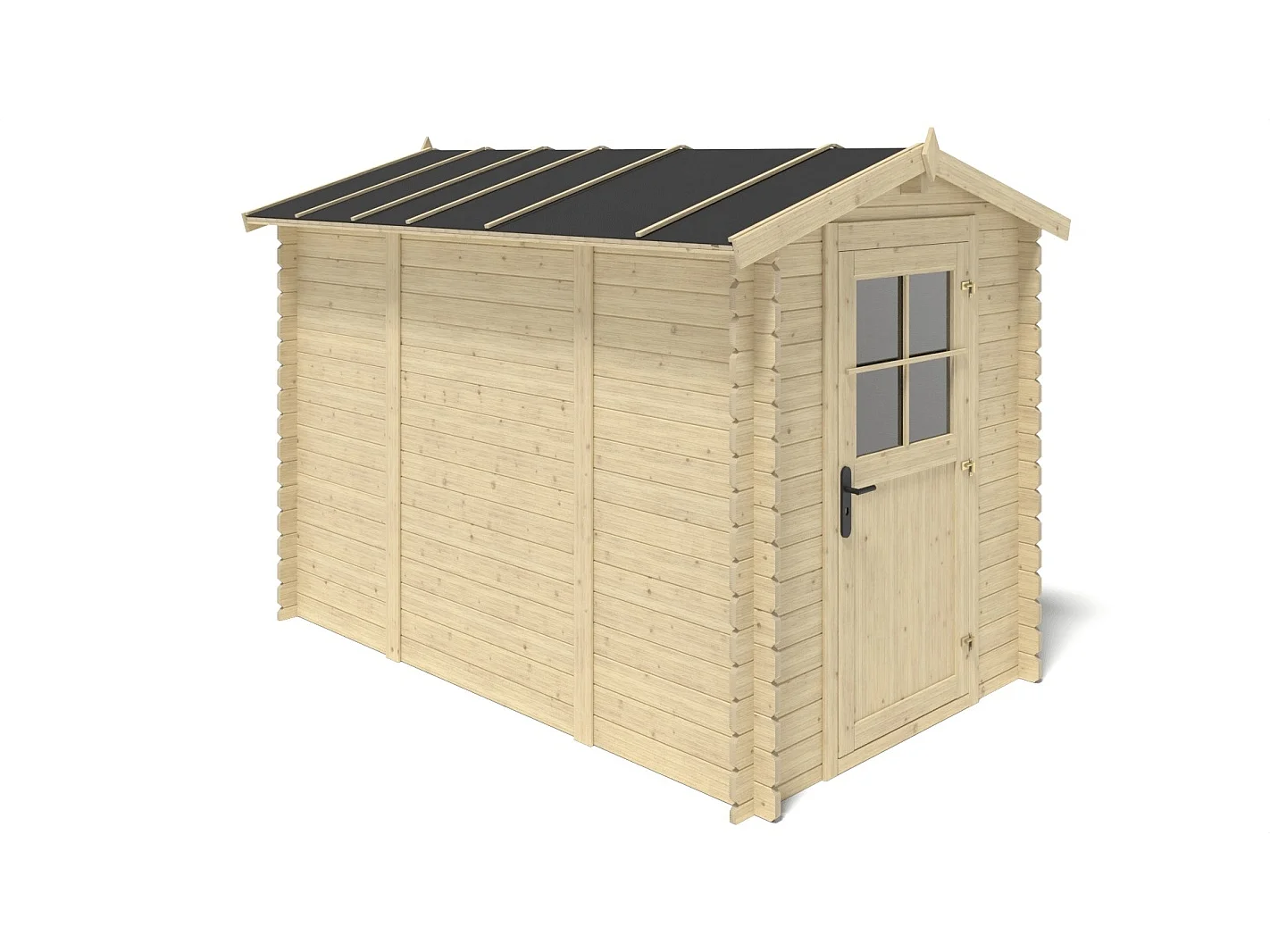 Abri de jardin en bois - 5.7m2 - 1.9x3m - Ep. 28mm - Couleur: naturel - DOM662 - ALTANKA