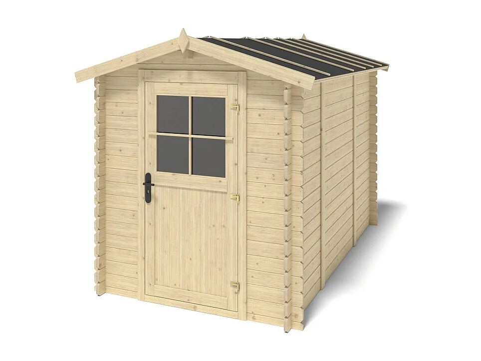 Abri de jardin en bois - 5.7m2 - 1.9x3m - Ep. 28mm - Couleur: naturel - DOM662 - ALTANKA