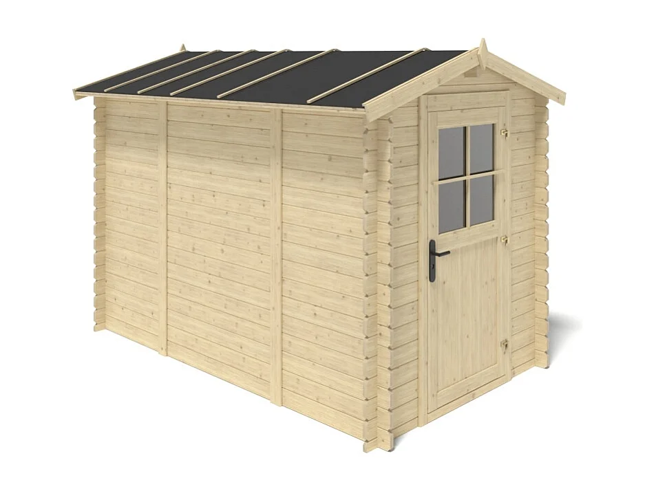 Abri de jardin en bois - 5.7m2 - 1.9x3m - Ep. 28mm - Couleur: naturel - DOM662 - ALTANKA