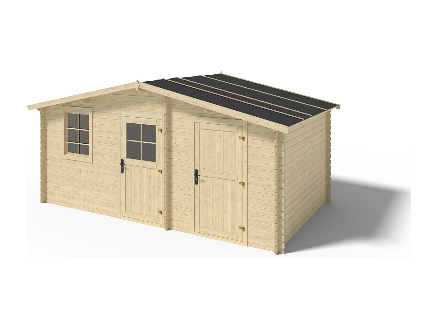 Casetta da giardino in legno - 15m2 - 5x3m - 28mm - colore: naturale - DOM578 - ALTANKA