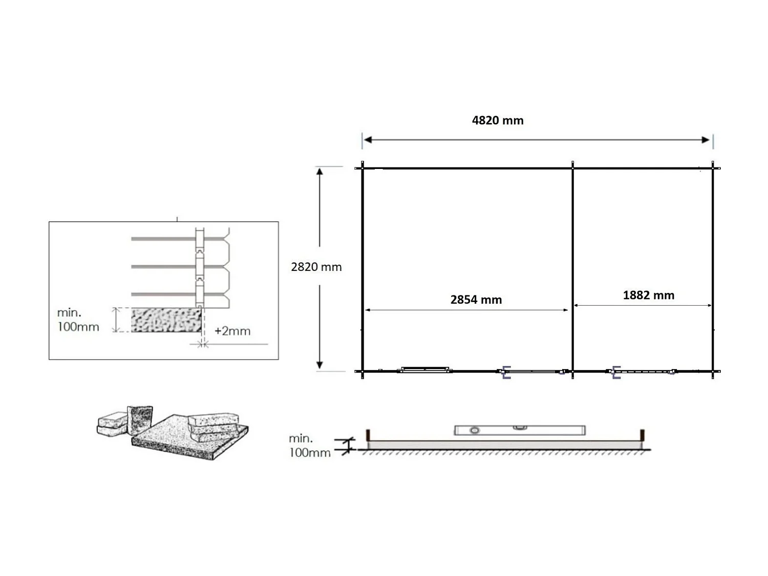 Casetta da giardino in legno - 15m2 - 5x3m - 28mm - colore: naturale - DOM578 - ALTANKA