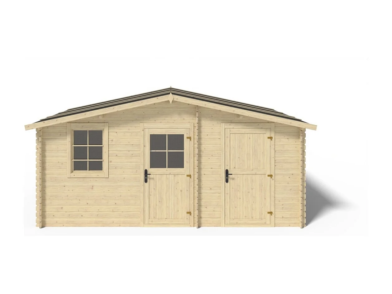 Casetta da giardino in legno - 15m2 - 5x3m - 28mm - colore: naturale - DOM578 - ALTANKA