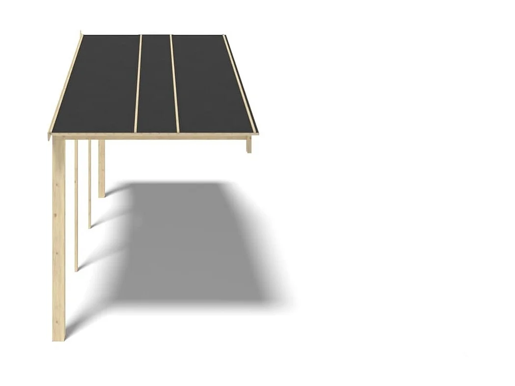 Tettoia di terazzo in legno - 6x2m - colore naturale - DOM553 - ALTANKA