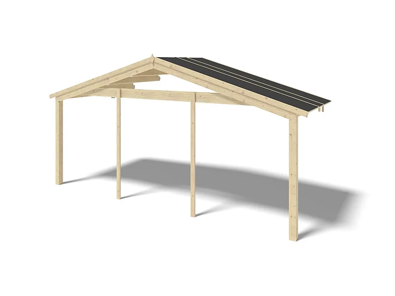 Tettoia di terazzo in legno - 6x2m - colore naturale - DOM553 - ALTANKA