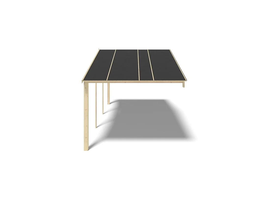 Avant-toit en bois 6x3m pour le chalet de jardin 6m, couleur naturel - DOM556 - ALTANKA