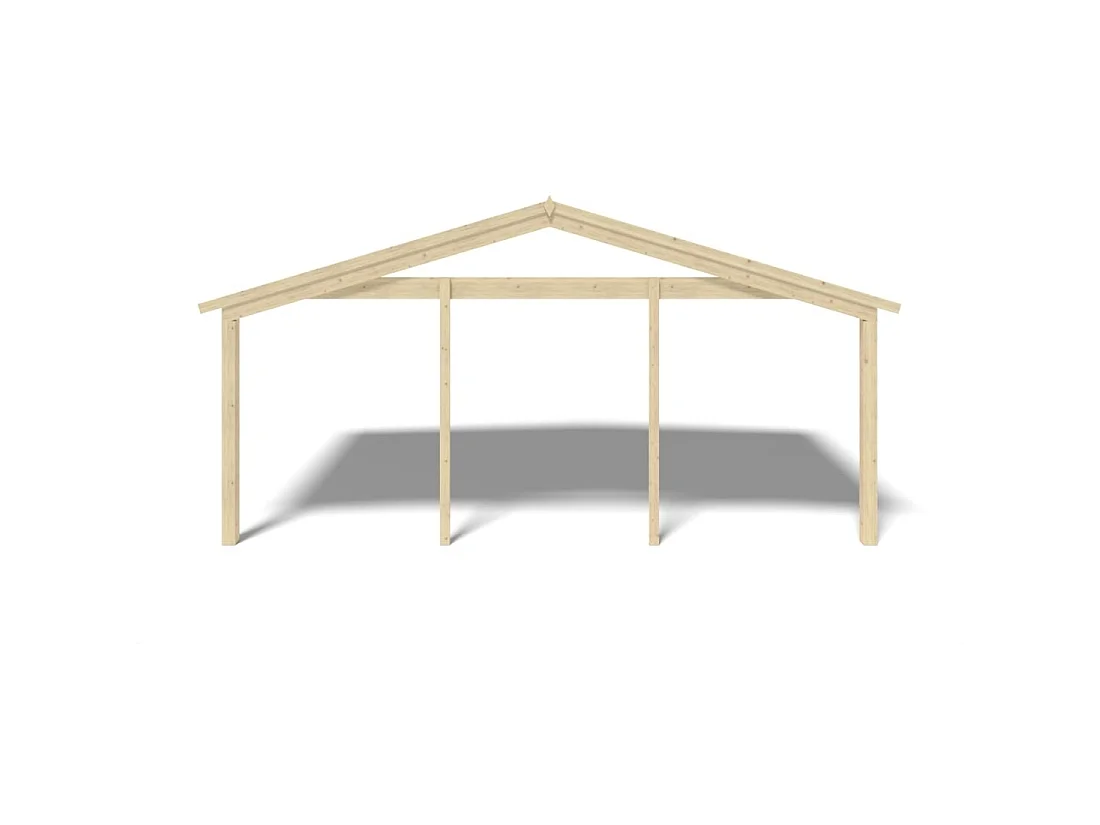 Avant-toit en bois 6x3m pour le chalet de jardin 6m, couleur naturel - DOM556 - ALTANKA
