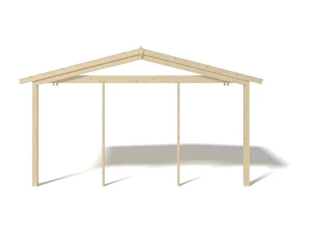 Avant-toit en bois 4x2m pour le chalet de jardin 4m, couleur naturel - DOM617 - ALTANKA