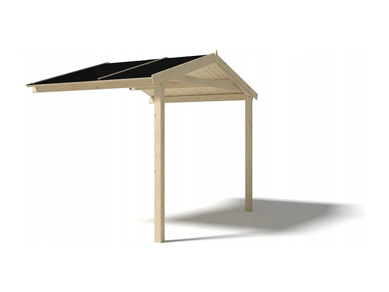 Avant-toit en bois 3x3m pour le chalet de jardin 3m, couleur naturel - DOM394 - ALTANKA