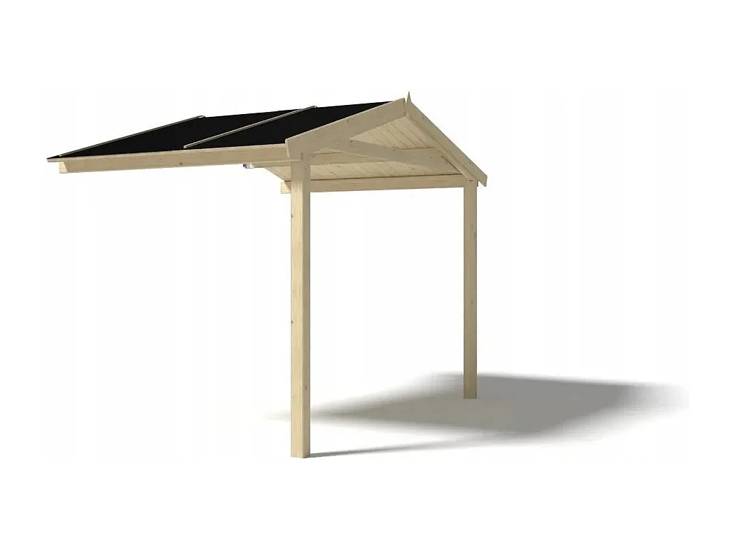 Tettoia di terazzo in legno - 3.00x3.00m - colore naturale - DOM394 - ALTANKA