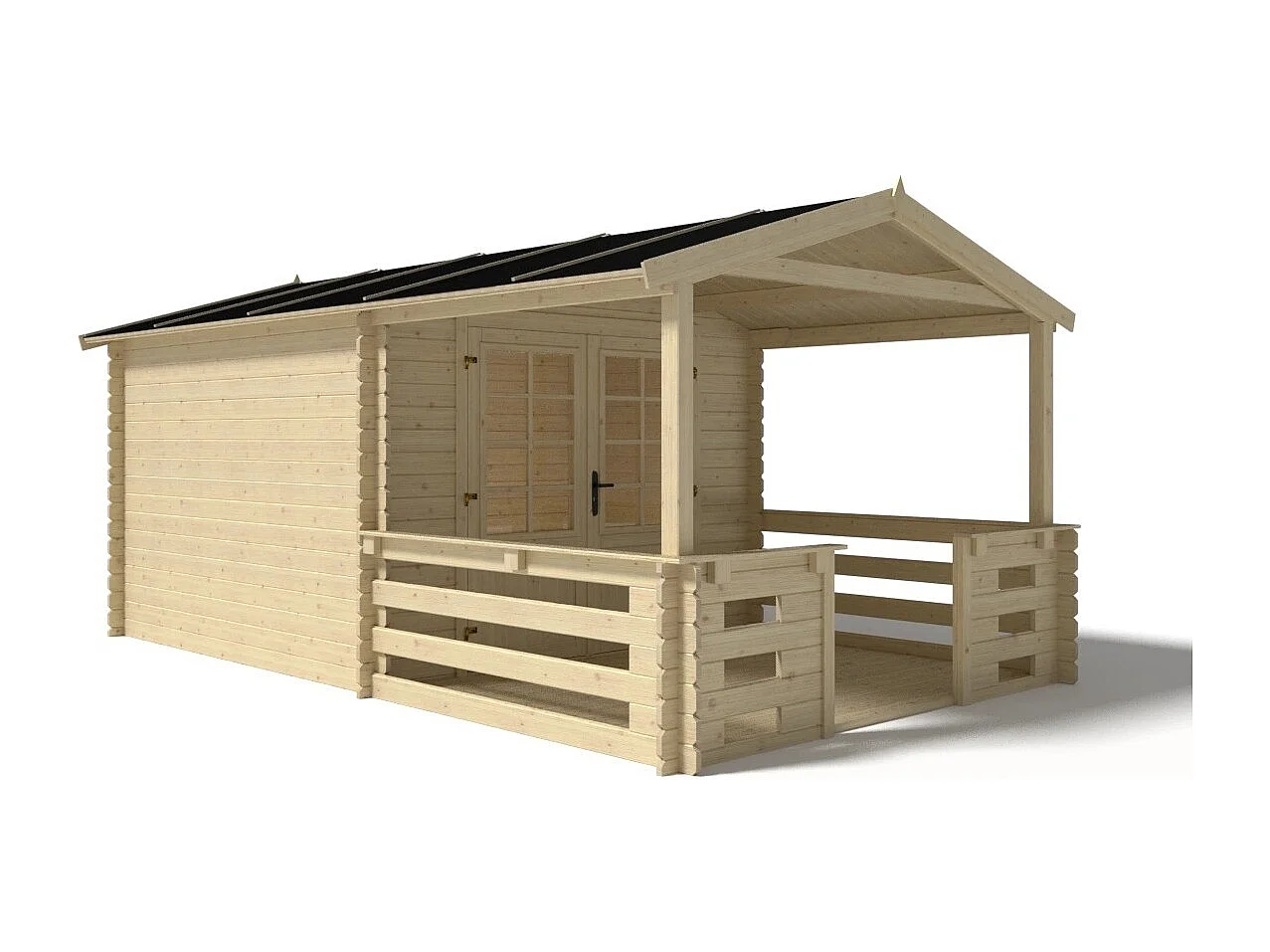 Avant-toit en bois 3x3m pour le chalet de jardin 3m, couleur naturel - DOM394 - ALTANKA