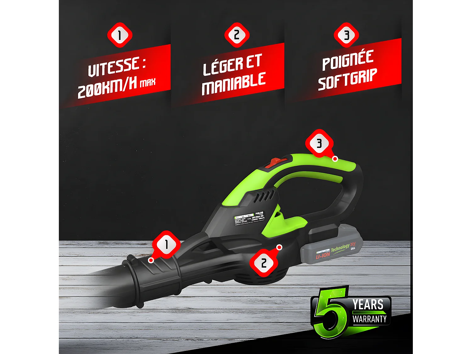 Souffleur sur batterie 20 V Max (sans batterie)