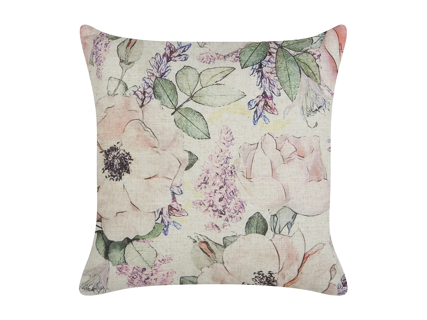 Coussin ZAHRIYE 45 x 45 cm Violet Motif floral