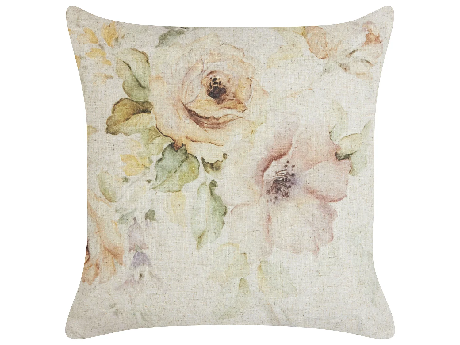 Set van 2 decoratieve kussens ZAHRIYE 45 x 45 cm Beige Bloempatroon