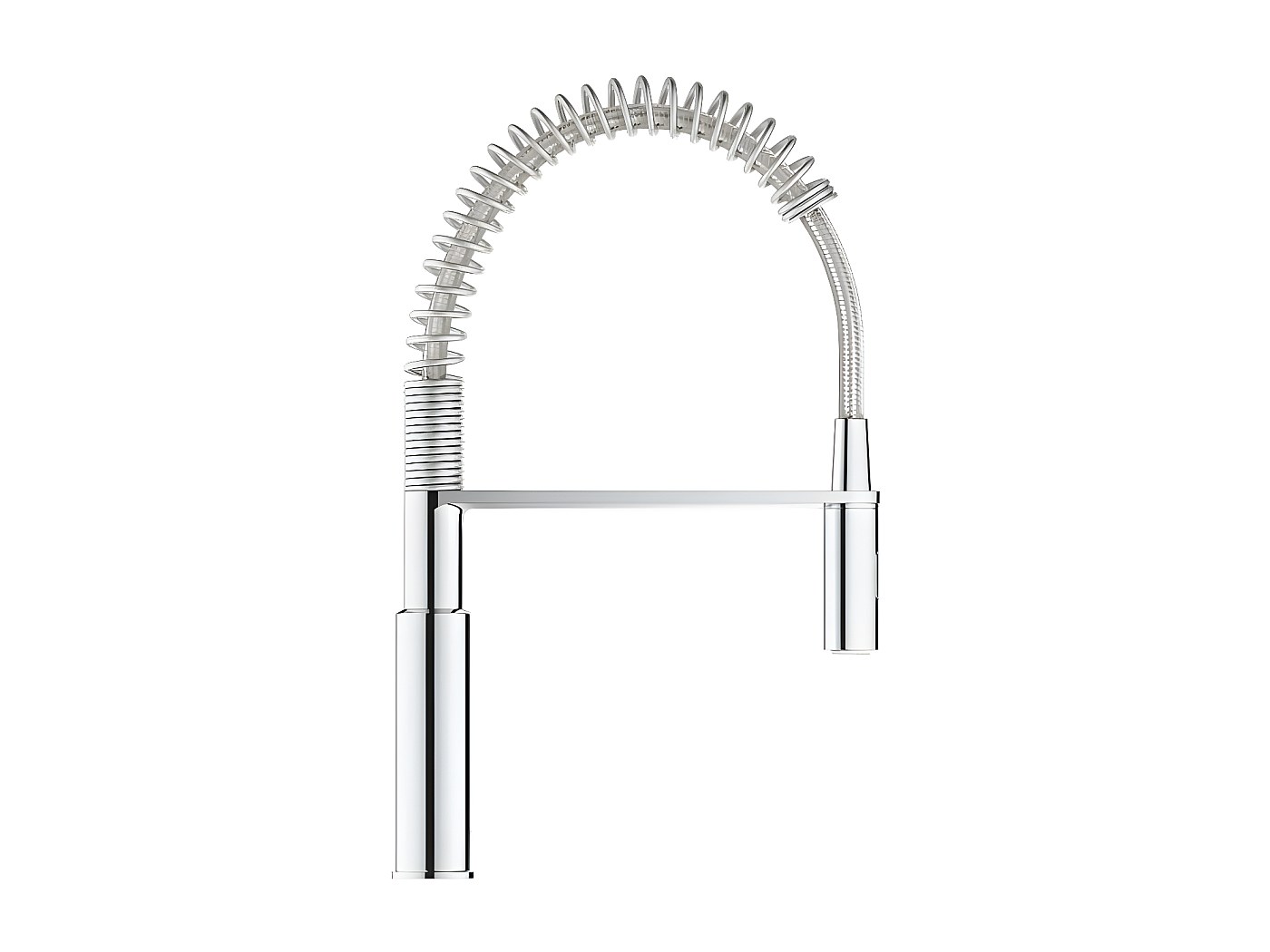 Robinet de cuisine extractible, bec pivotant et rabattable pour évier à