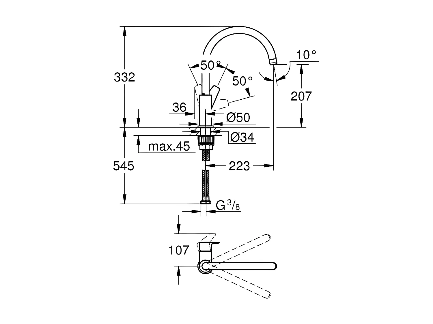 GROHE - Mitigeur monocommande Evier