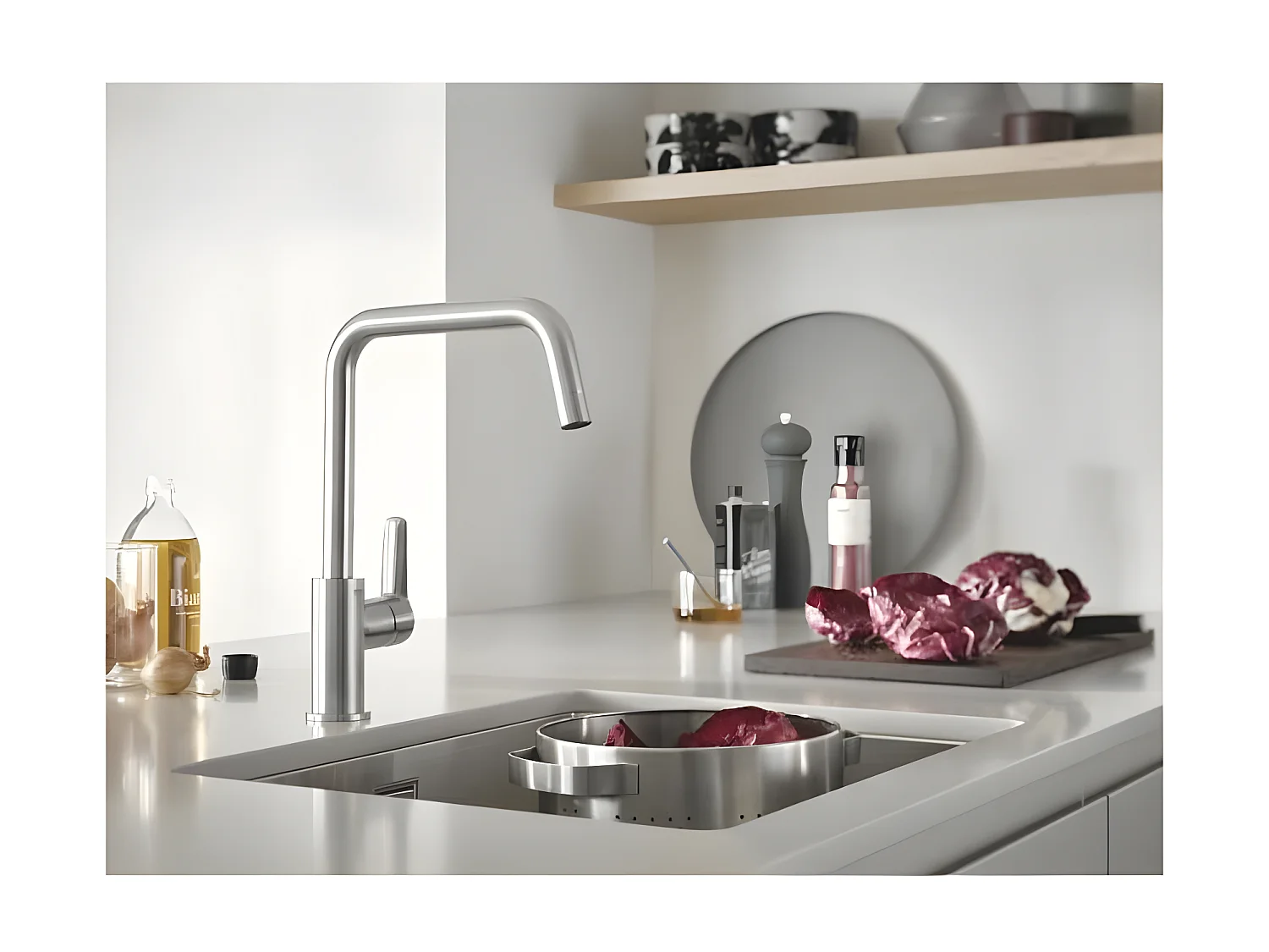 Bateria Kuchenna Jednouchwytowa GROHE Start 2021 Supersteel Szara Termostatyczna