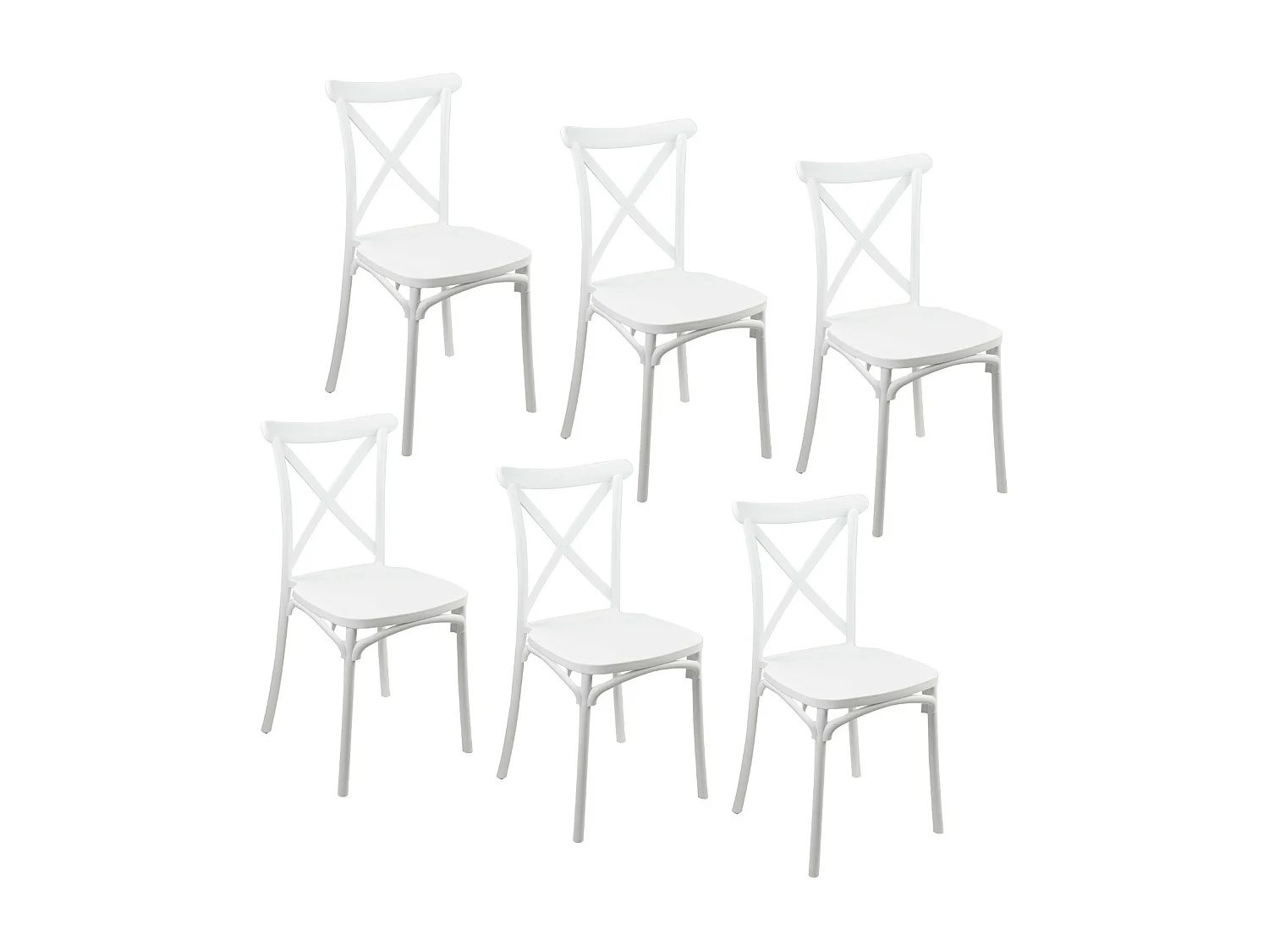 Pack 6 Sillas para Catering Apilables Charlotte 50x44x87.5cm 7house