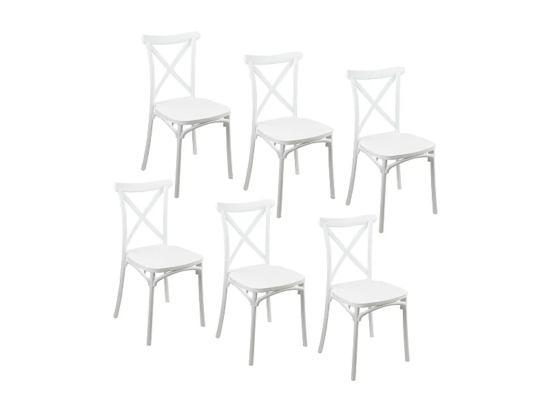 Pack 6 Sillas para Catering Apilables Charlotte 50x44x87.5cm 7house