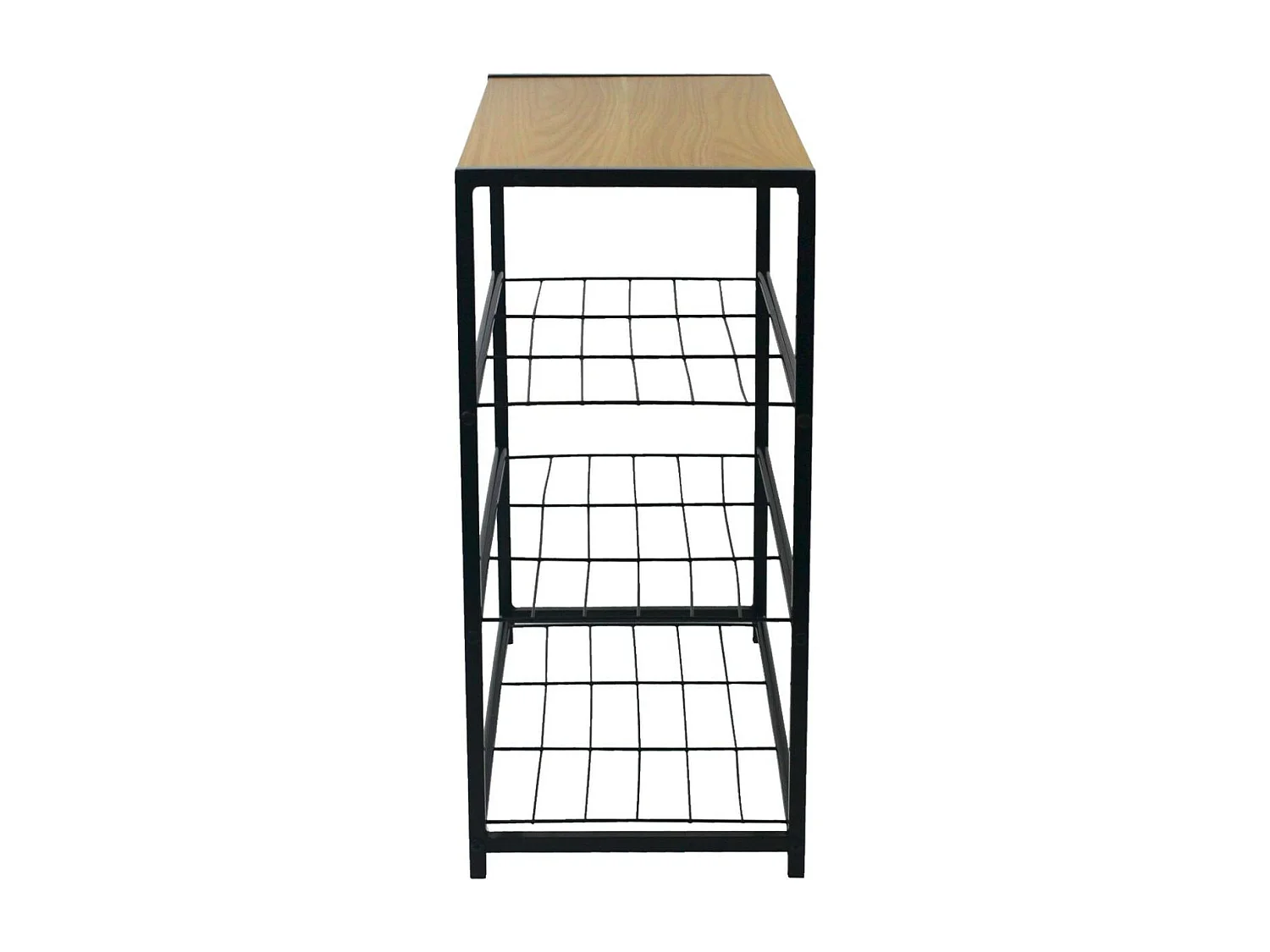 Banc à Chaussures Style Industriel 3 Etagères Erbu Noir/Marron 63x30x63cm O91