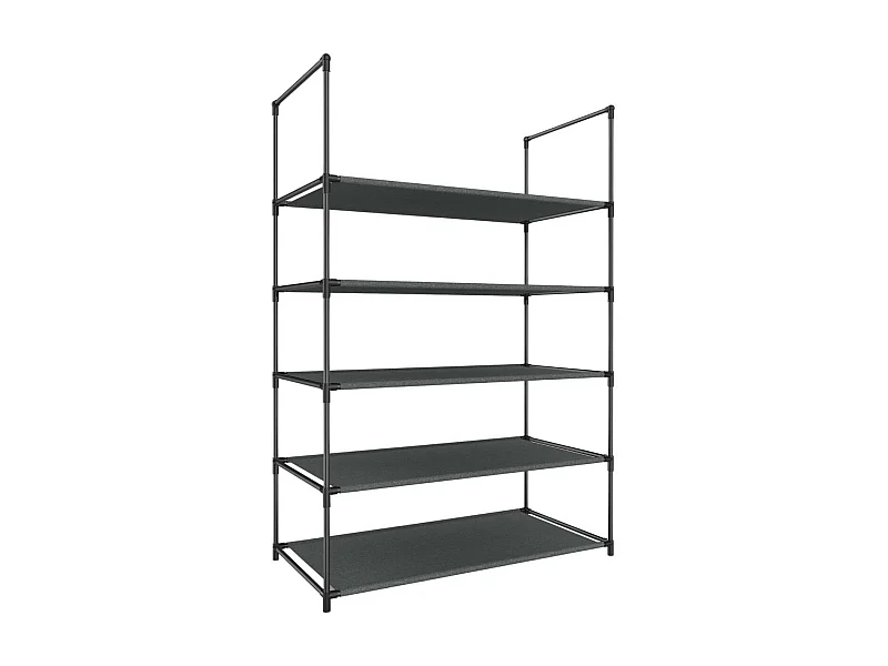 Étagère à chaussures en métal argenté avec 5 étagères 60x30x90cm Thinia Home