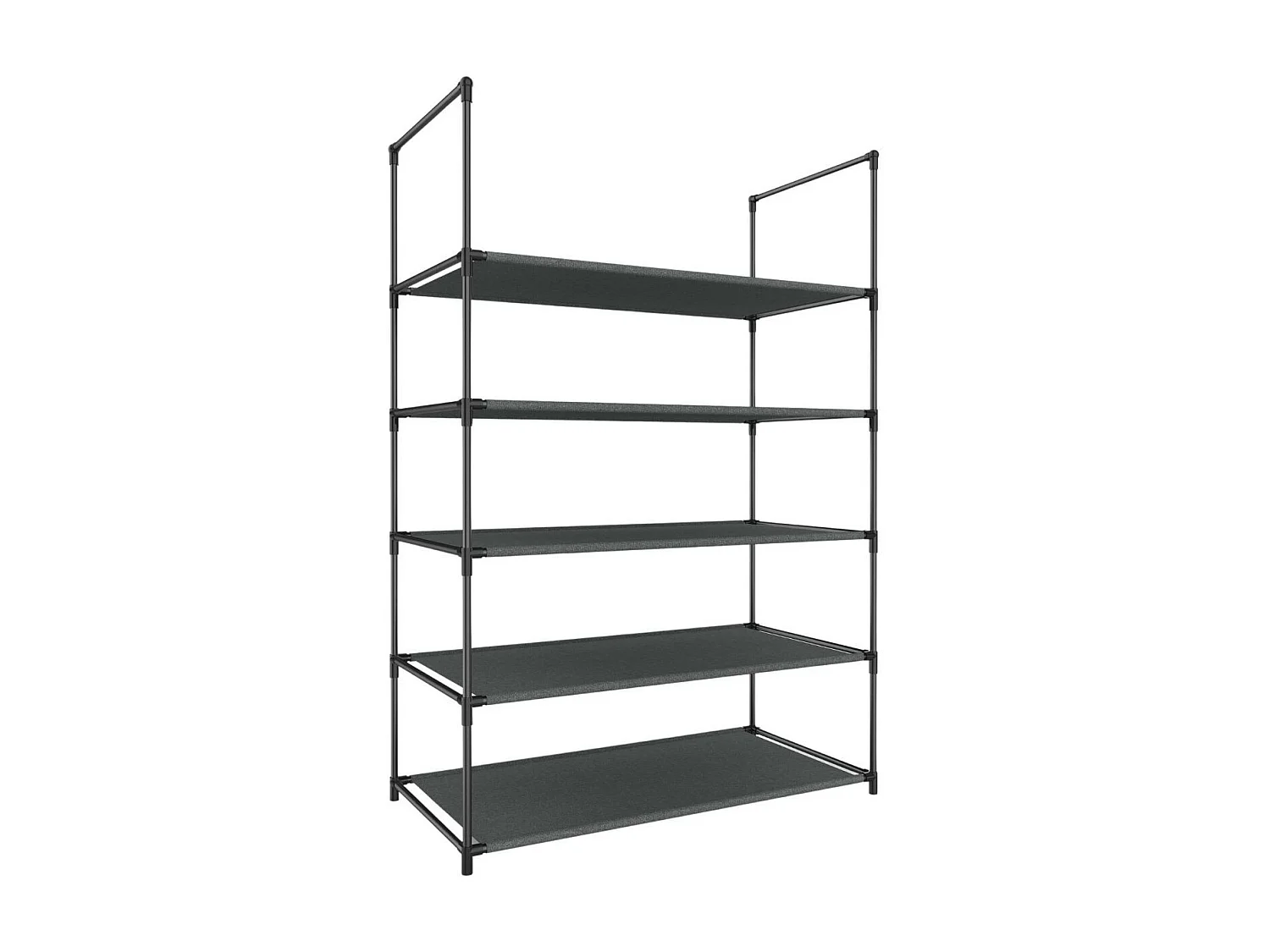 Étagère à chaussures en métal argenté avec 5 étagères 60x30x90cm Thinia Home