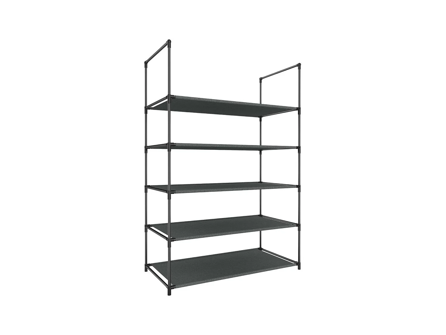 Étagère à chaussures en métal argenté avec 5 étagères 60x30x90cm Thinia Home