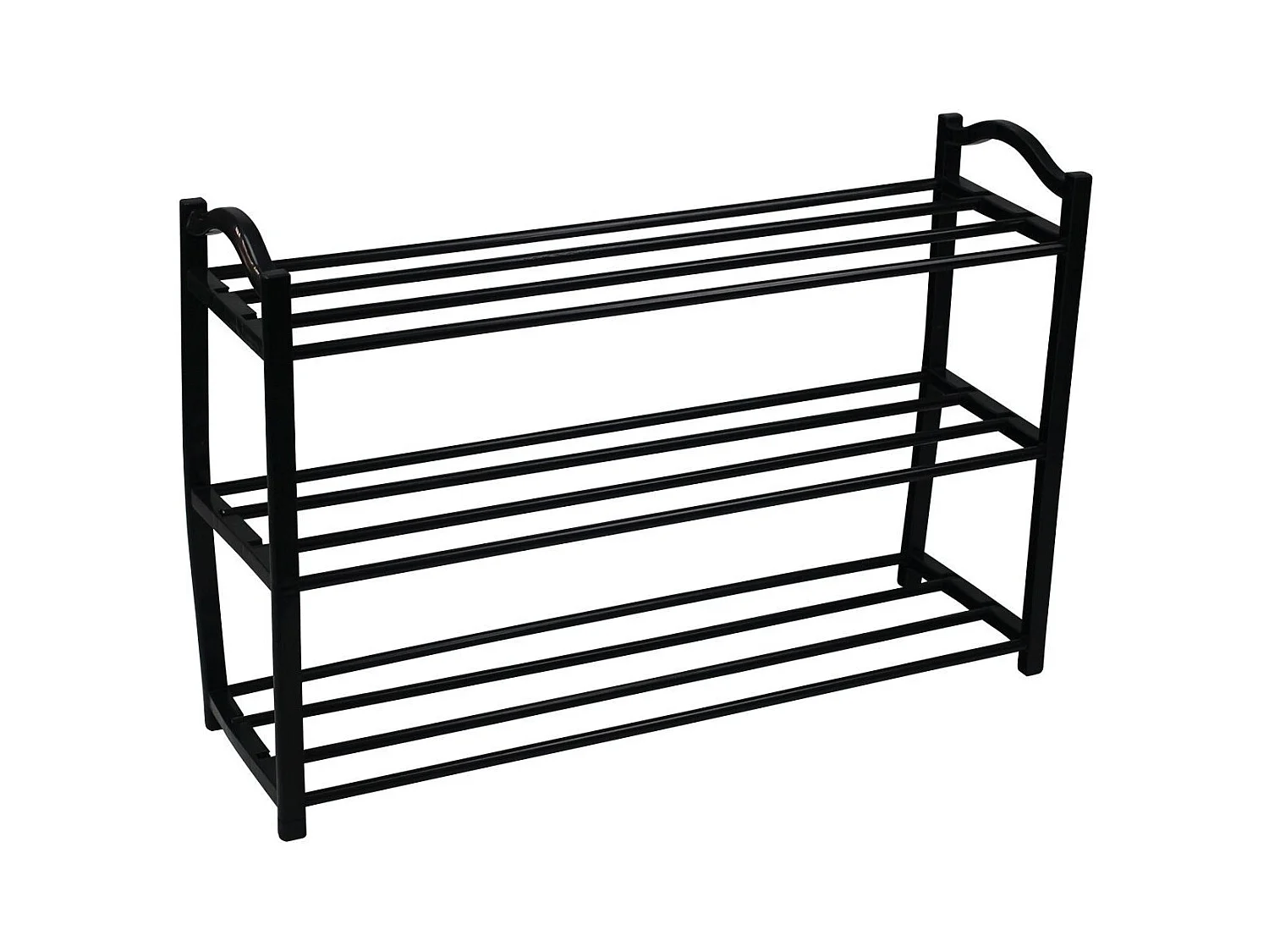 Etagère à Chaussures 3 Etagères Zip Noir 62,5x19x44cm Thinia Home