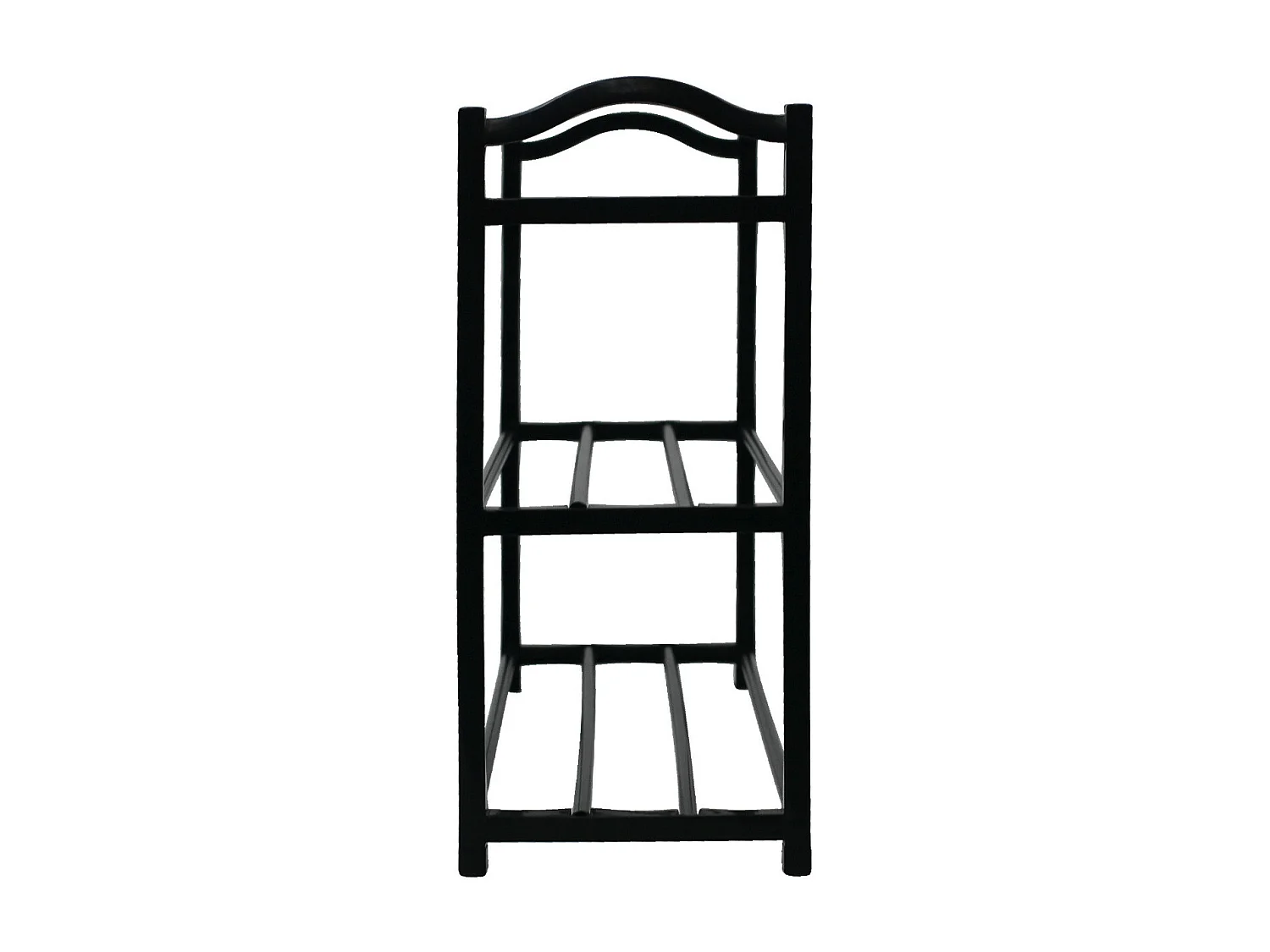 Étagère à chaussures 3 étagères Zip noir 62,5x19x44cm O91