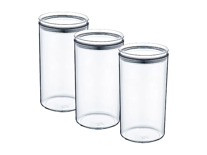 Pack 3 Recipientes Herméticos para Alimentos Grandes Redondos Ø10.5x19cm 7house