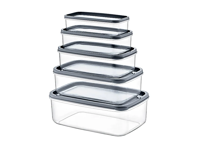 Set 5 Recipientes Herméticos para Alimentos, de forma Rectangular 7house