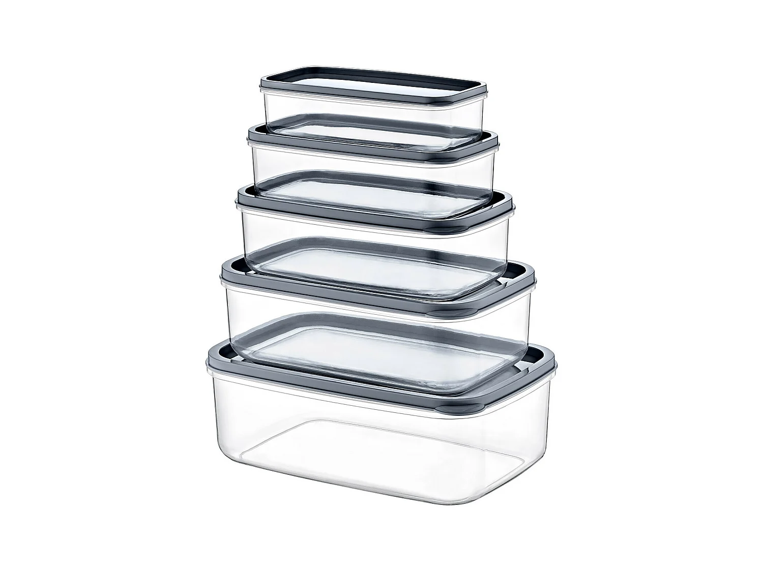 Lot de 5 contenants alimentaires hermétiques, forme rectangulaire 7house