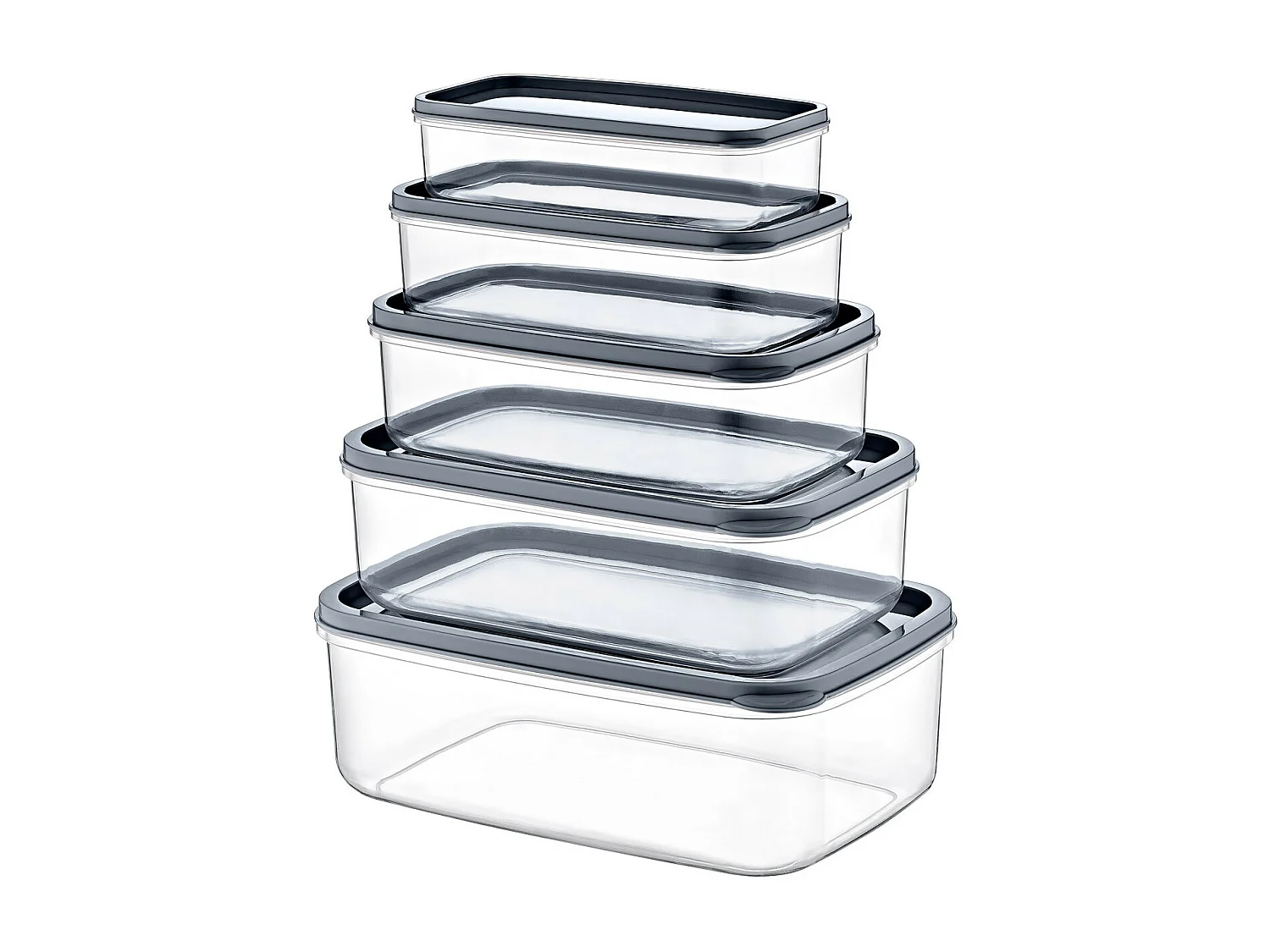 Set 5 Recipientes Herméticos para Alimentos, de forma Rectangular 7house