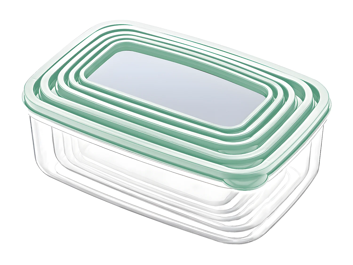 Set 5 Recipientes Herméticos para Alimentos, de forma Rectangular 7house