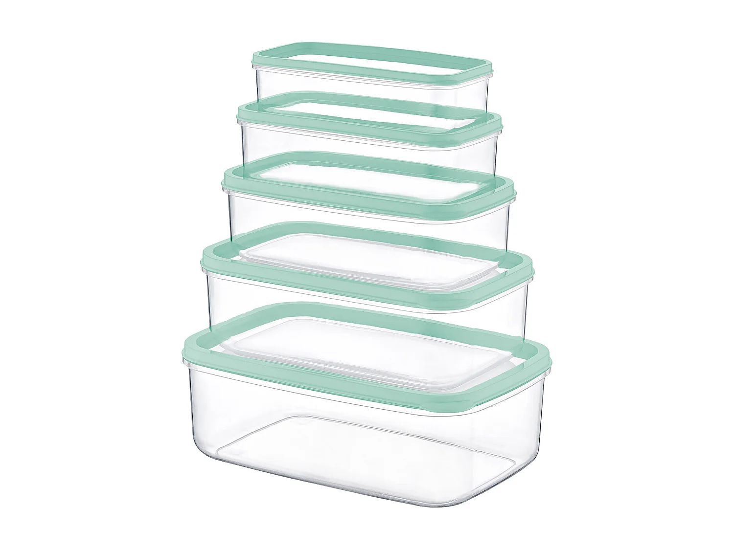 Set di 5 contenitori per alimenti ermetici, forma rettangolare 7house