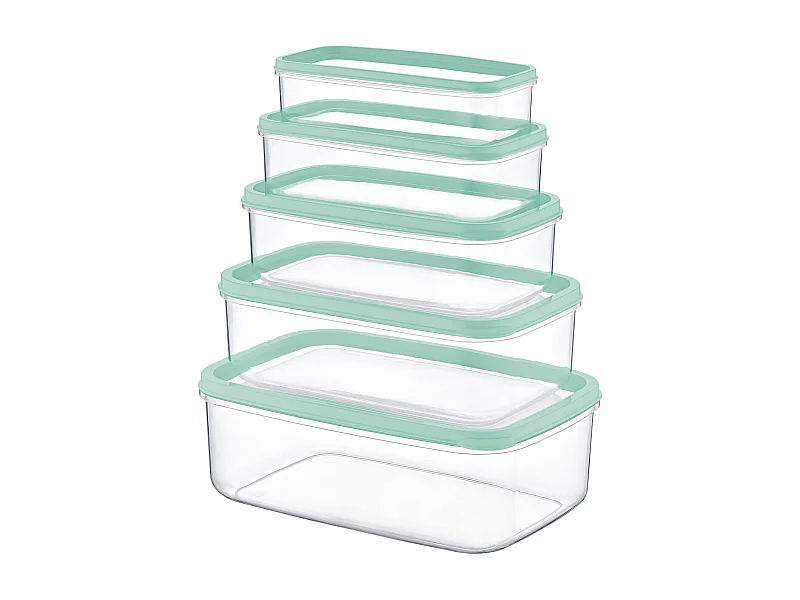 Set 5 Recipientes Herméticos para Alimentos, de forma Rectangular 7house