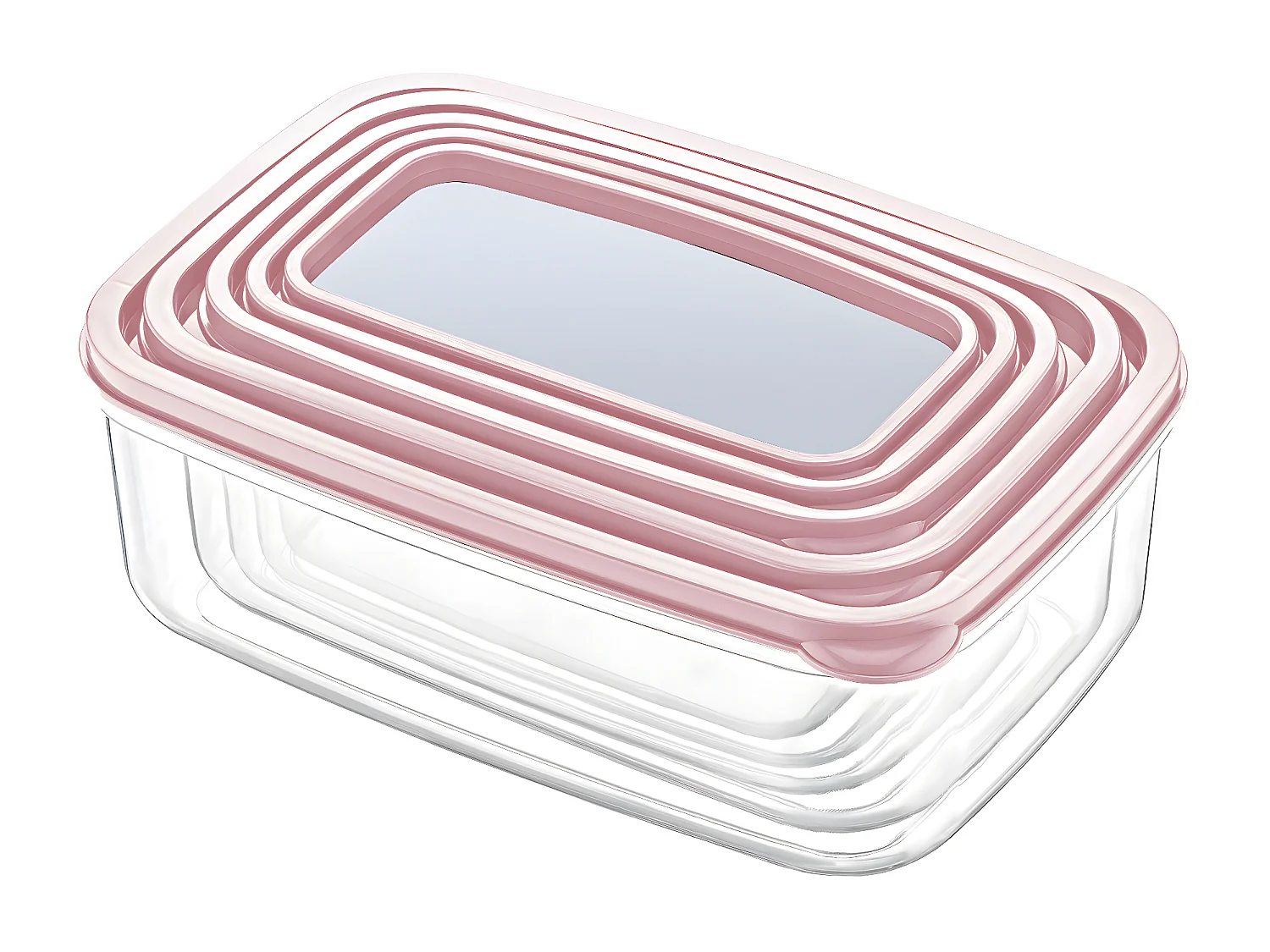 Set di 5 contenitori per alimenti ermetici, forma rettangolare 7house